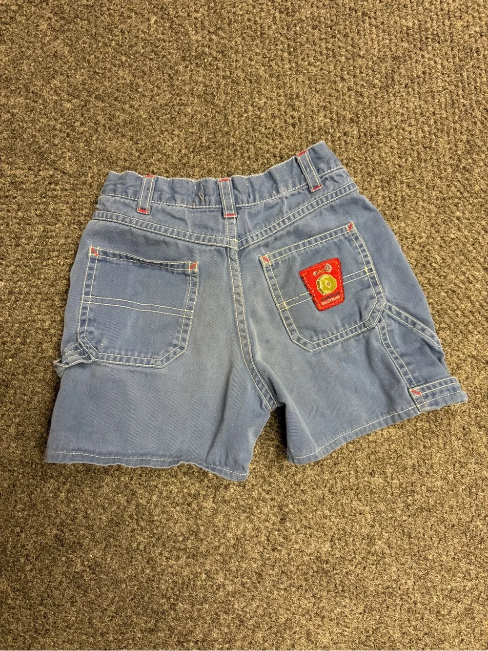 Vintage Gymboree rainbow tag cargo carpenter shorts boys blue small 90s Y2K